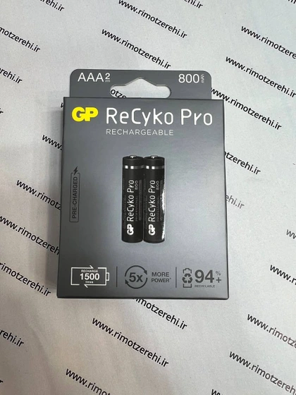 باتری نیم قلمی جی پی مدل Rechargeable Recyko Pro 800 بسته ۲ عددی
