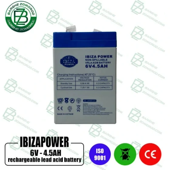 باتری ۶ ولت ۴.۵ آمپر ایبیزا IBIZA