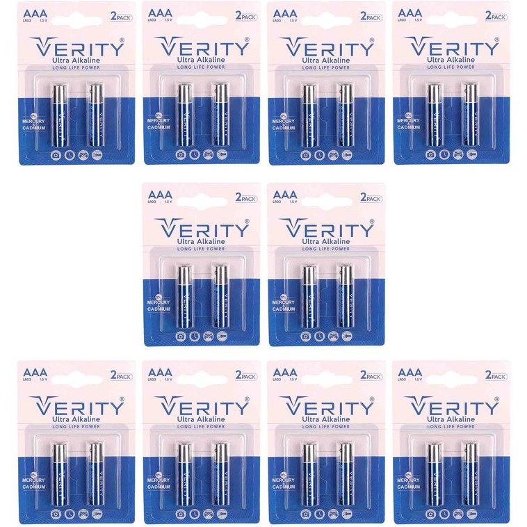 باتری نیم قلمی وریتی مدل Ultra Alkaline بسته 24 عددی