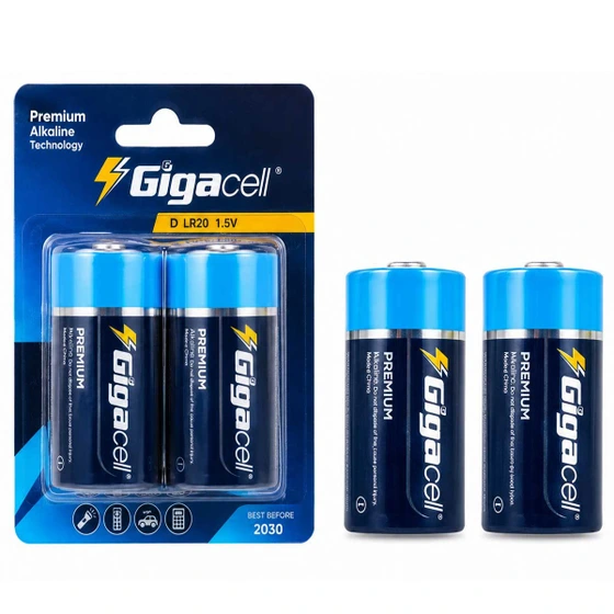 باتری سایز D بزرگ گیگاسل Gigacell Premium Alkaline