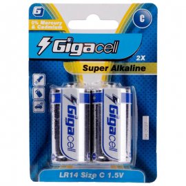 باتری سایز C متوسط گیگاسل Gigacell Super Alkaline