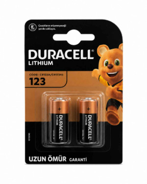 باتری لیتیومی CR123 دوراسل 3 ولت بسته 2 عددی (اصلی)
