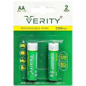 باتری قلمی شارژی وریتی (Verity) مدل HR6 – ظرفیت 2300 میلی‌آمپر (بسته ۲ عددی)