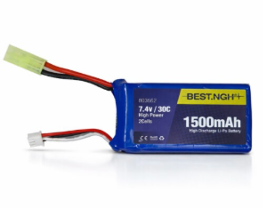 باتری لیتیوم پلیمر پروازی BEST NGH مدل 803562 – ظرفیت 1500 میلی‌آمپر (7.4 ولت) سری High Power