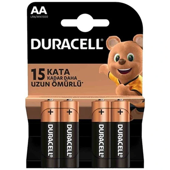 باتری آلکالاین دوراسل Duracell AA 1.5v بلژیک بسته 4 عددی