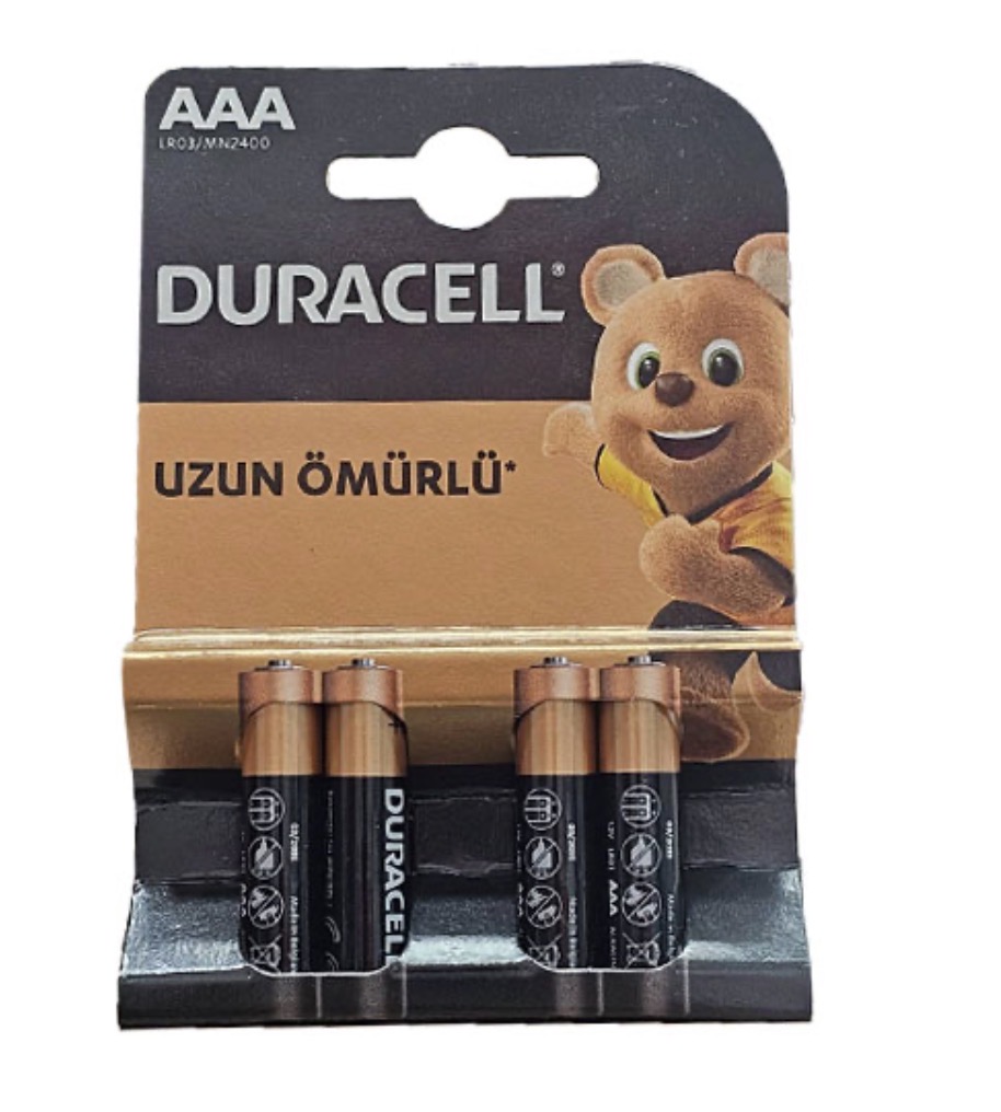 باتری نیم قلمی AAA آلکالاین دوراسل 4 تایی مدل DURACELL Alkaline