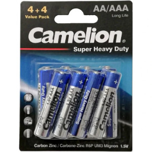 باتری قلمی و نیم قلمی کملیون مدل Super Heavy Duty بسته 8 عددی