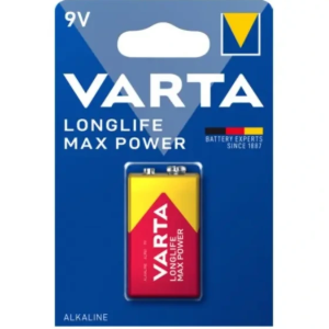 باتری کتابی ۹ ولت وارتا (Varta) مدل Longlife Max Power (آلکالاین)