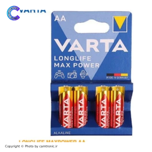 باتری قلمی وارتا (Varta) مدل Longlife Max Power سایز AA – بسته ۴ عددی (آلکالاین)