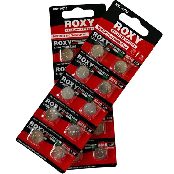 باتری سکه‌ای 1.5 ولت AG10 روکسی (ROXY) (قیمت هر عدد)