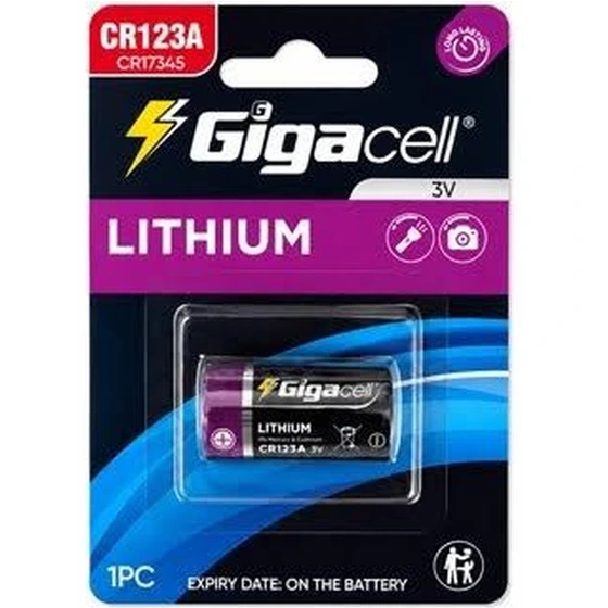 باتری لیتیومی گیگاسل مدل CR123A ولتاژ ۳ ولت