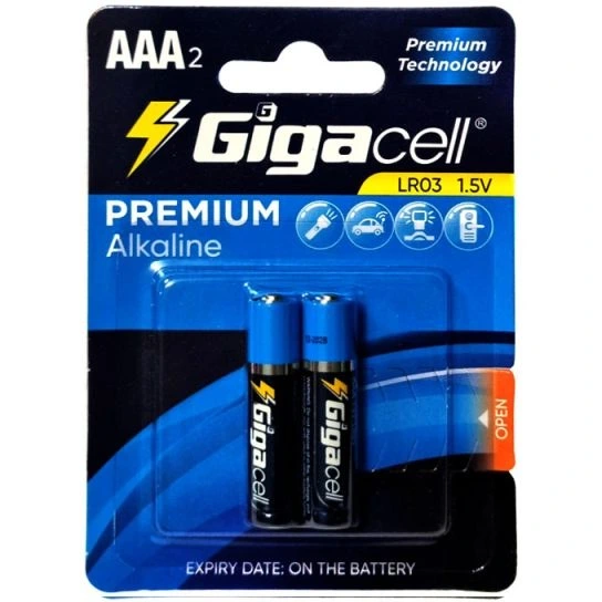 باتری نیم قلمی گیگاسل (Gigacell) مدل PREMIUM ALKALINE LR03 AAA